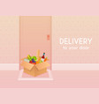 food delivery to your door flat design modern vector image vector image