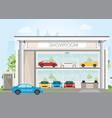 modern car dealership showroom interior vector image