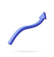3d growing blue arrow isolated vector image