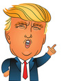 donald trump character portrait vector image