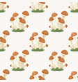 seamless pattern with honey agaic mushroom vector image vector image