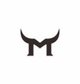 letter m horn bull logo vector image