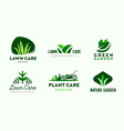set logo garden and lawn care service vector image