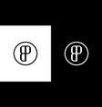 bp logo monogram letter initial black and white vector image vector image