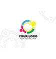 colorful isolated team work logo template vector image