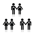 hetero gay and lesbian love couples icons set vector image vector image