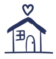 house and heart drawing isolated icon vector image
