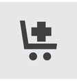 shopping cart with cross icon vector image