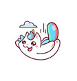 cartoon cute kawaii flying capricorn character vector image
