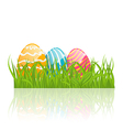 easter background with paschal ornamental eggs vector image