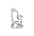 griiffin sitting side retro vector image