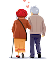 old couple in love walking together vector image