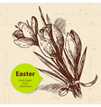 vintage easter background with hand drawn sketch vector image vector image