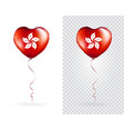 foil heart shaped balloons in white red as hong vector image vector image