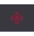 four hearts symbol heart cross logotype vector image vector image