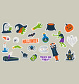 halloween stickers cute cartoon scary traditional vector image