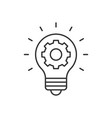 light bulb and cog inside vector image