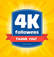 4000 followers thank you design card vector image