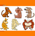 dogs cartoon characters set vector image