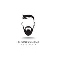 masculine beard black hair geek logo and symbol vector image
