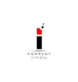 red black i alphabet letter logo icon design vector image