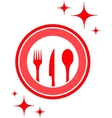 restaurant icon with kitchen ware vector image vector image