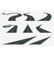 set of curved asphalt road in perspective highway vector image