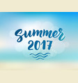 summer 2017 text hand drawn brush lettering vector image