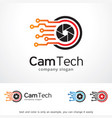 camera tech logo template design vector image