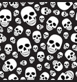 skull seamless pattern on black background vector image
