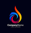 flame fire and water logo vector image