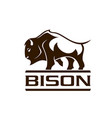 bison buffalo mascot or company emblem icon vector image