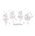 cartoon dancing ballerina set vector image vector image
