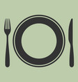 plate knife and fork vector image