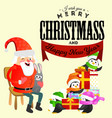 santa claus in red hat with beard sits on chair vector image