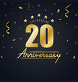 anniversary celebration design with gold confetti vector image