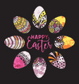 easter doodle frame vector image