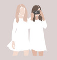 abstract girls silhouettes friends together vector image vector image