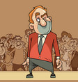 cartoon man in a suit considers his mind vector image vector image