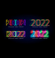 new year 2022 typography neon lighting cyberpunk vector image vector image