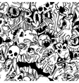 seamless halloween pattern with horror elements vector image