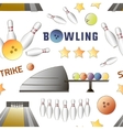 bowling icons set pattern vector image