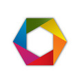 colorful hexagon shape isolated icon vector image