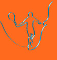 colorful ribbon shapes a tennis player vector image
