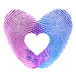 finger print of man and woman in love vector image vector image