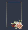 floral gold frame on blue background vector image vector image