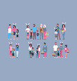 set of families on happy easter holiday parents vector image