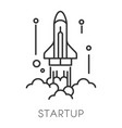 spaceship launch startup technology isolated vector image