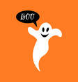 boo modern inscription with ghost vector image