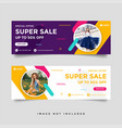 fashion sale facebook cover banner template vector image